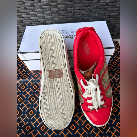 Coach red sneakers shoes - Picture 8 of 8